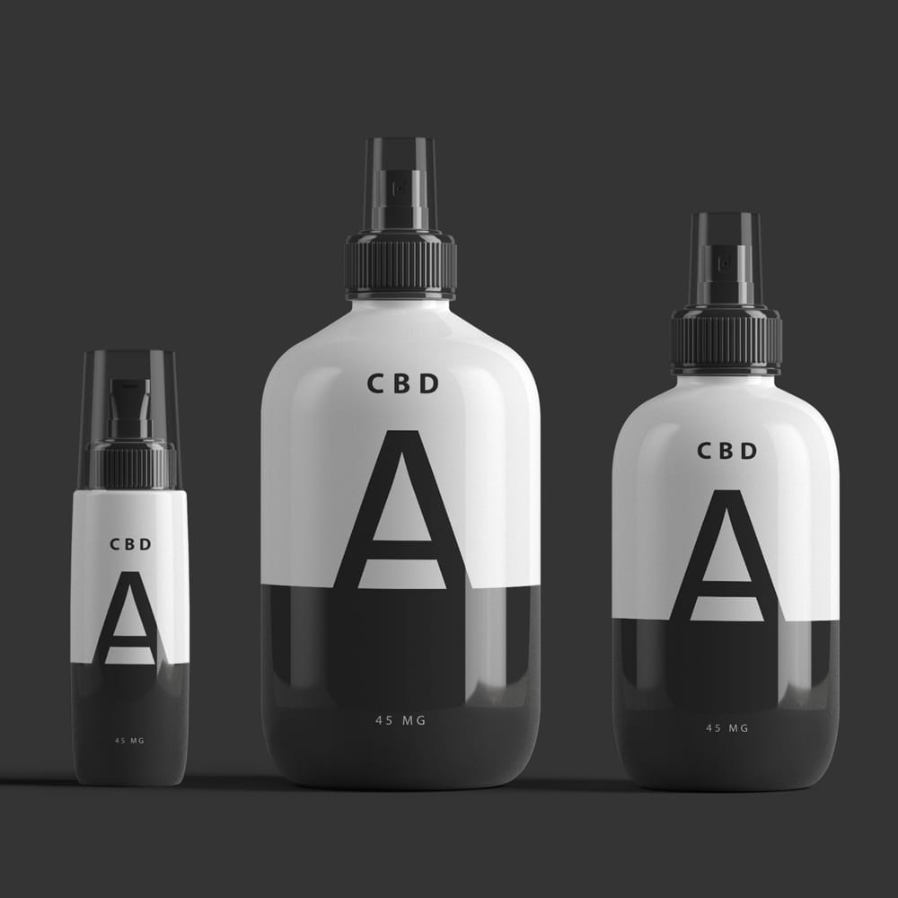 Free CBD Bottles Mockup PSD