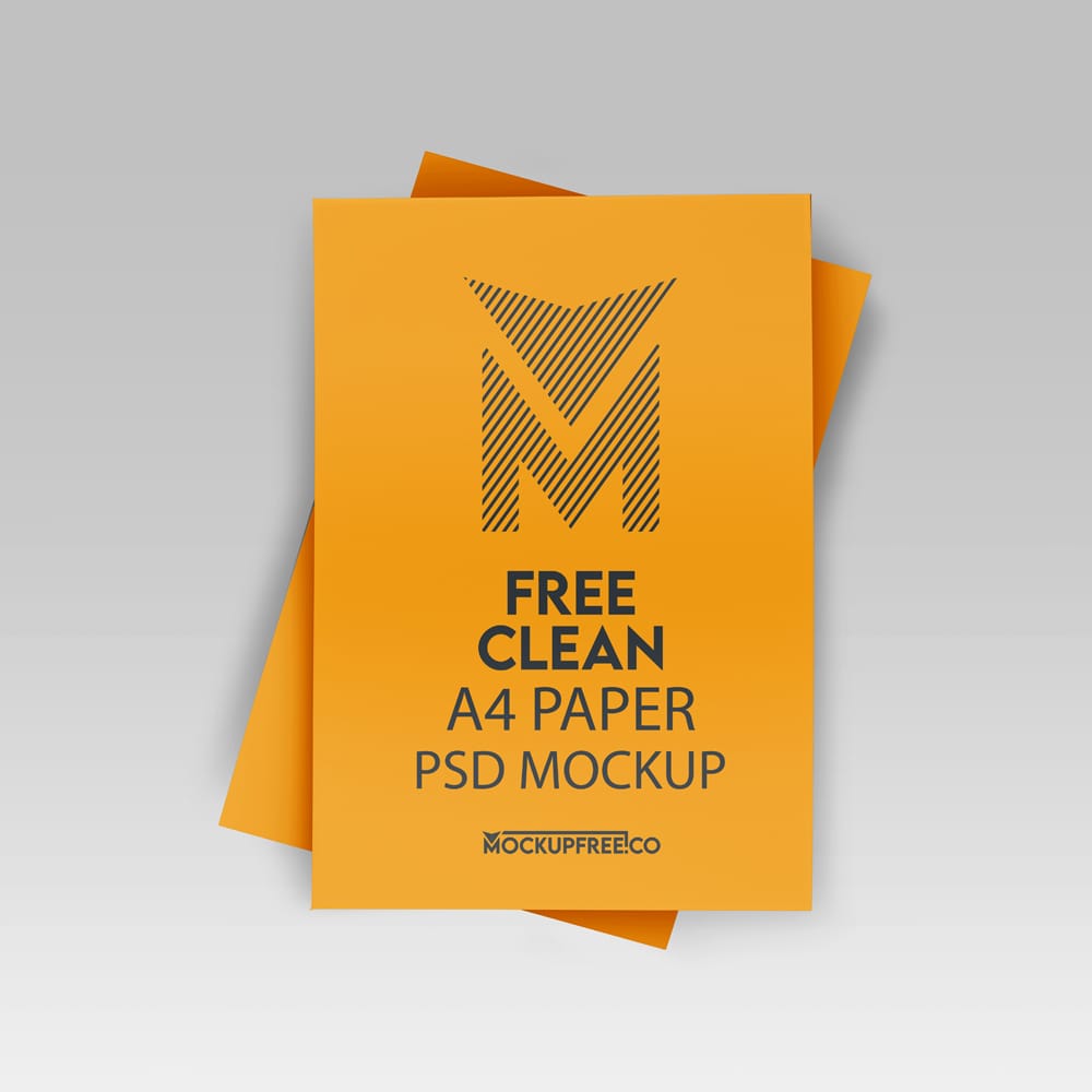 Free Clean A4 Paper Mockup PSD