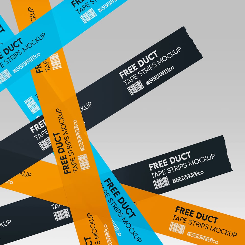 Free Duct Tape Strips Mockup PSD