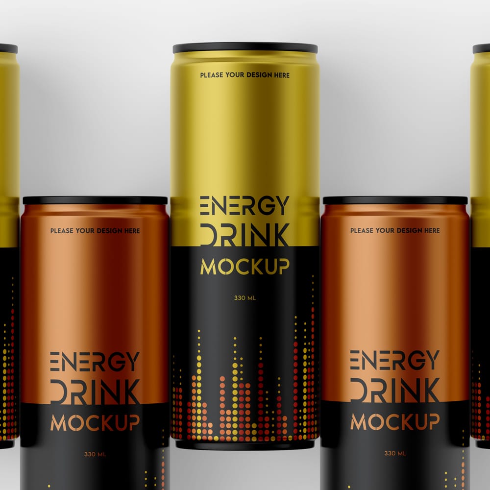 Free Energy Drink Mockup PSD