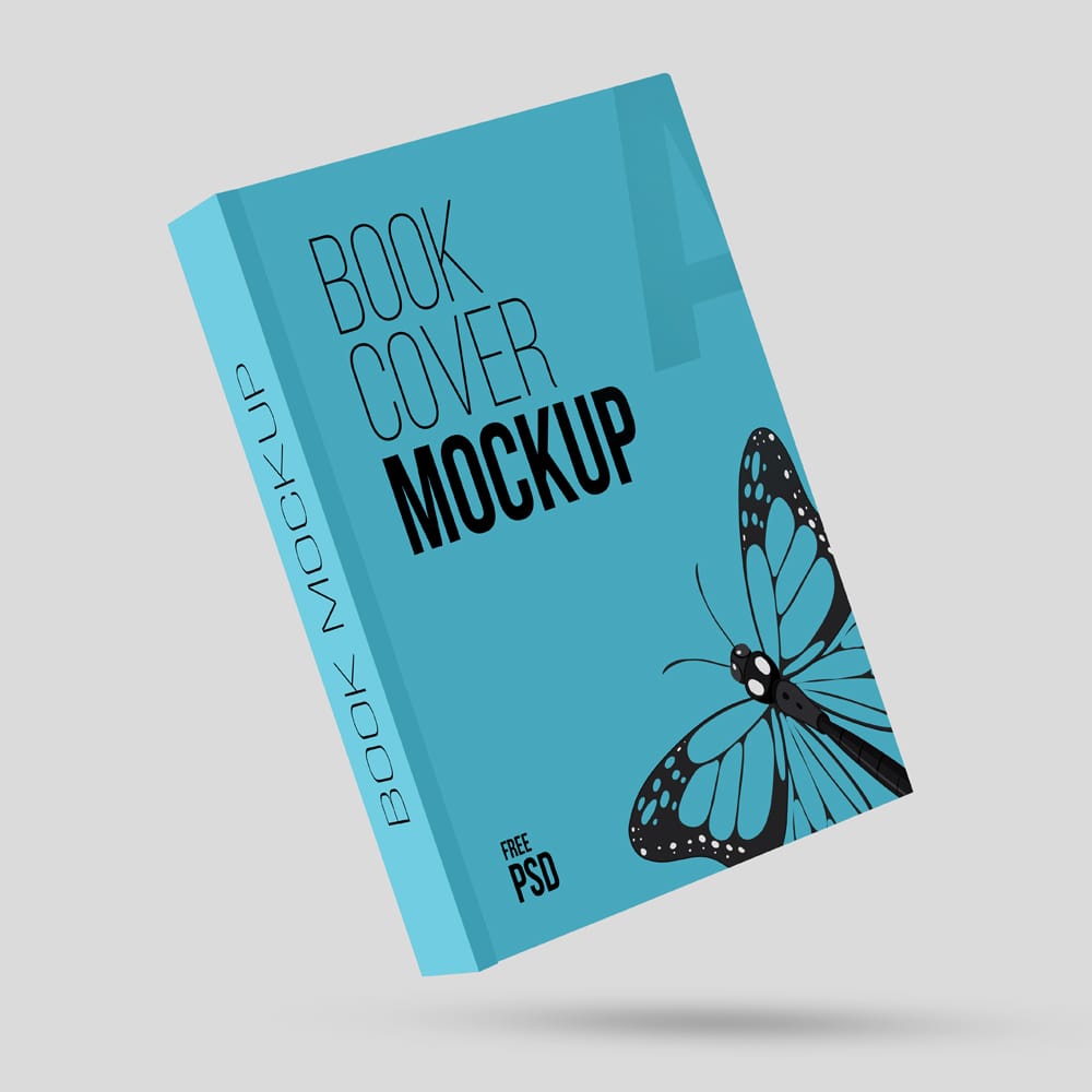 Free Floating Book Mockup PSD