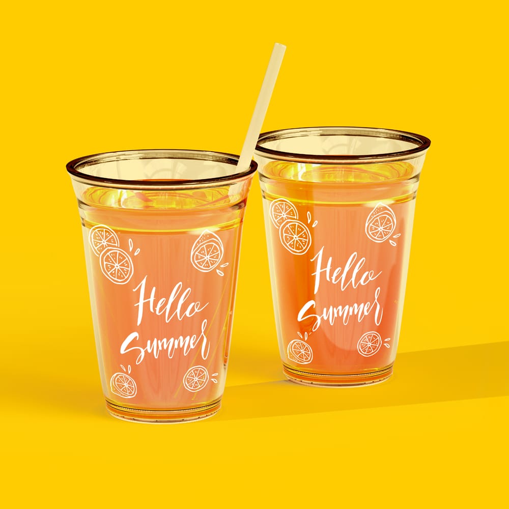 Free Juice Cup Mockup PSD