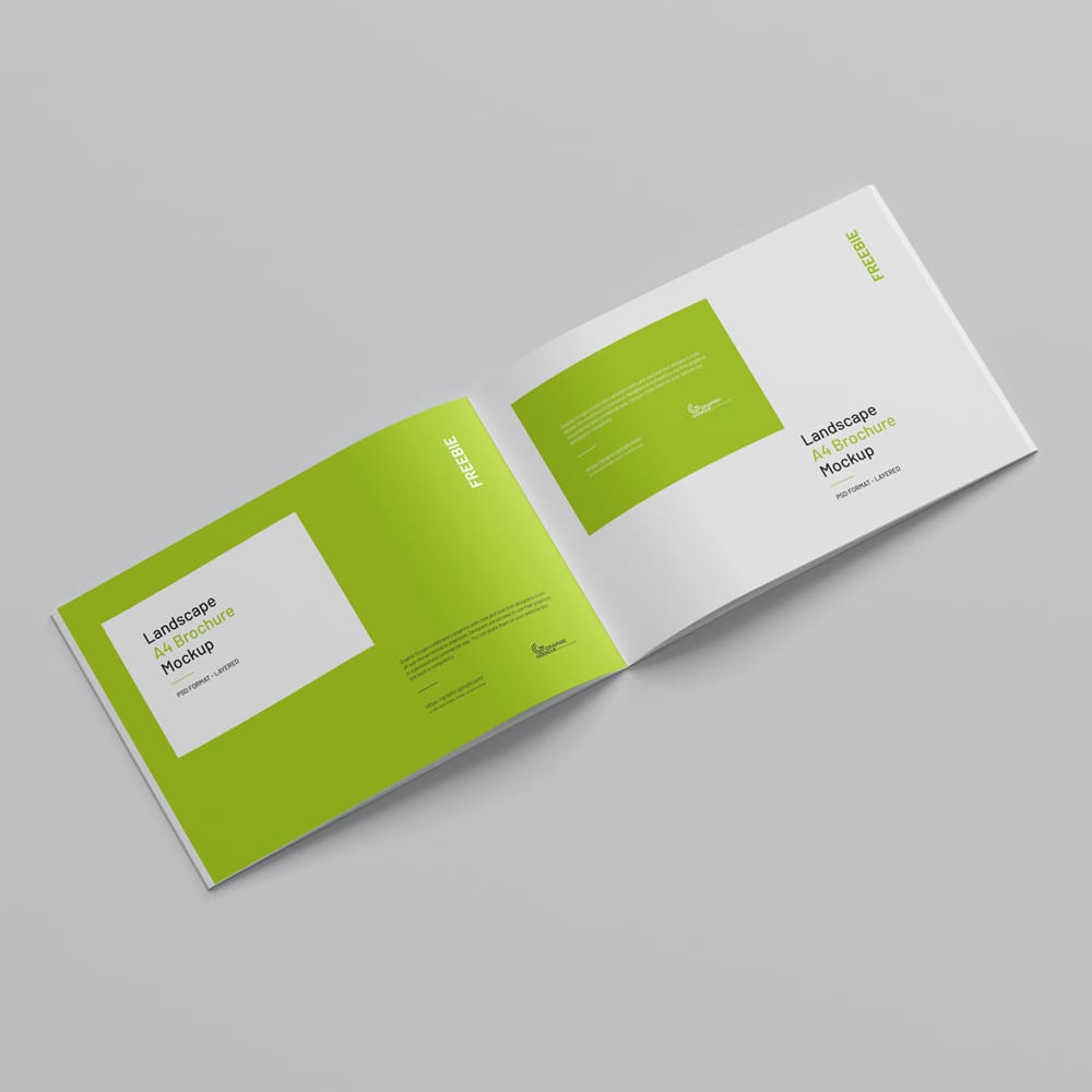 Free Landscape A4 Brochure Mockup PSD