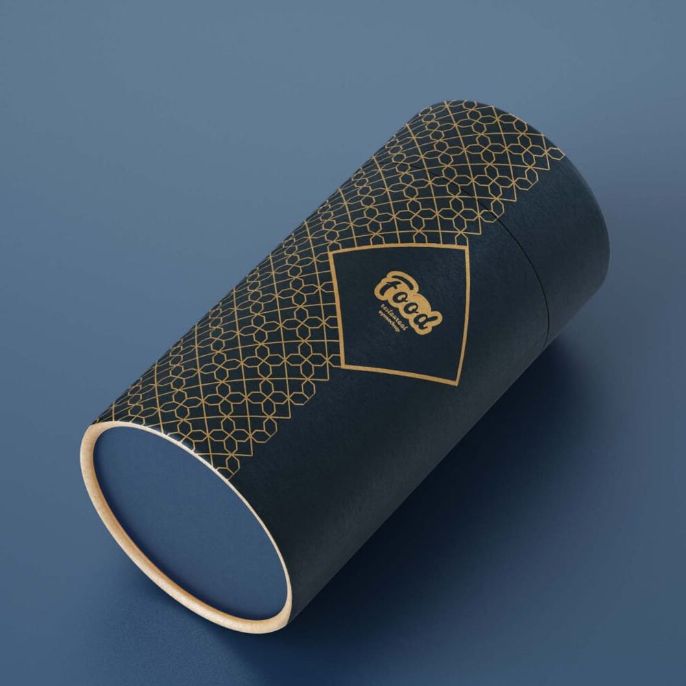 Free Lay Down Paper Tube Mockup PSD