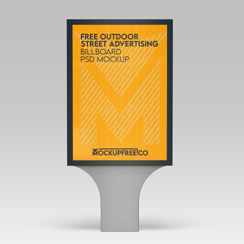 Free Outdoor Street Advertising Billboard Mockup PSD