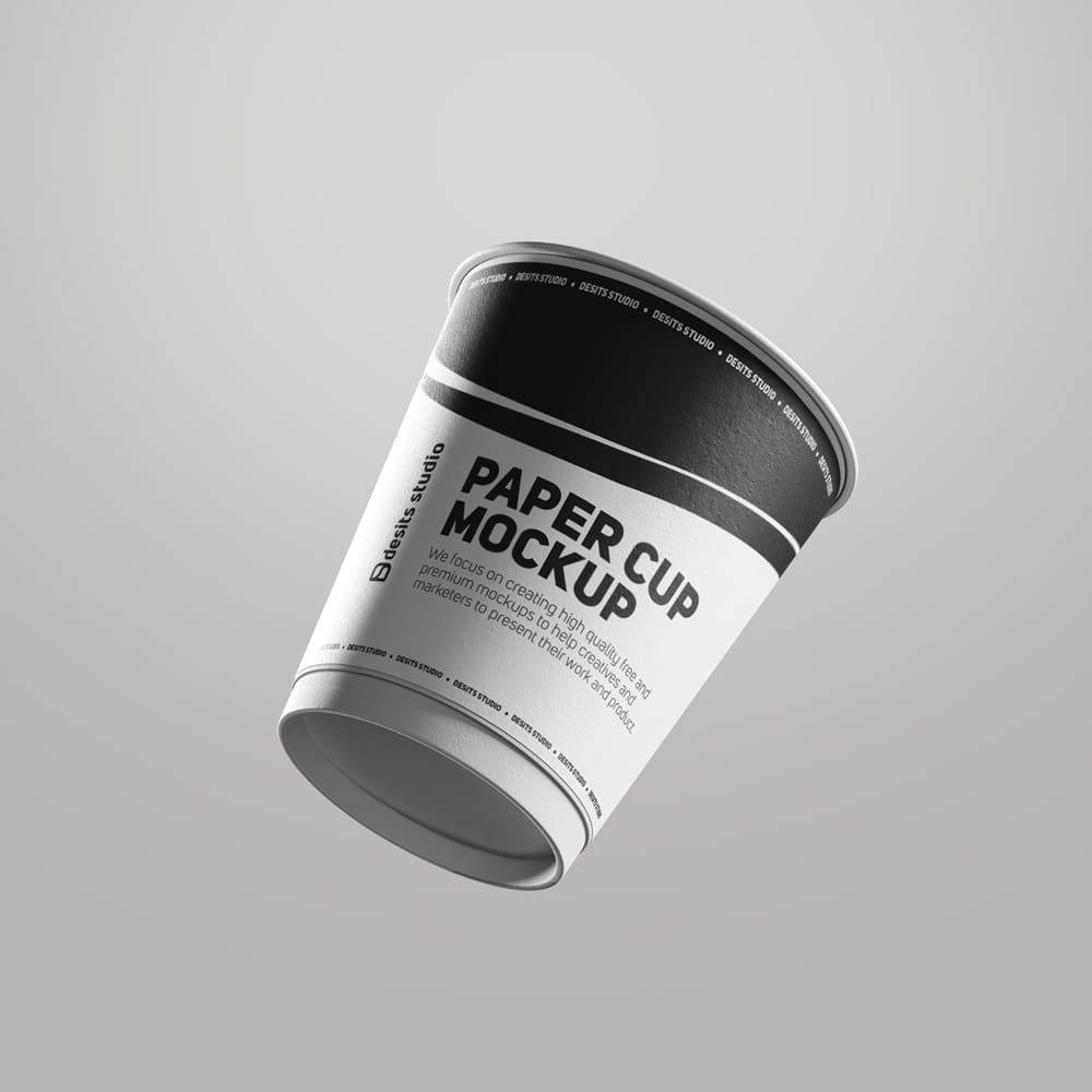 Free Paper Cup with logo Mockup PSD