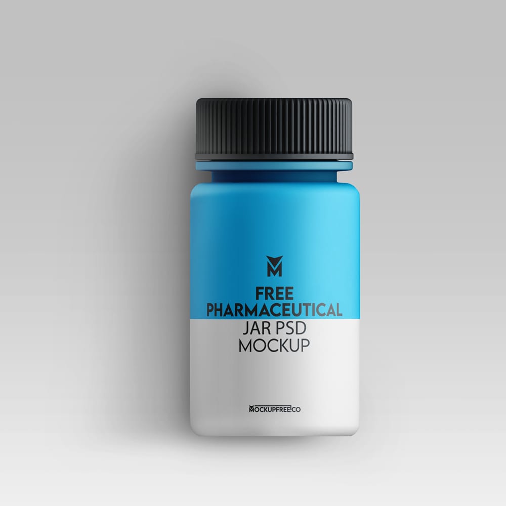 Free Pharmaceutical Jar Mockup PSD