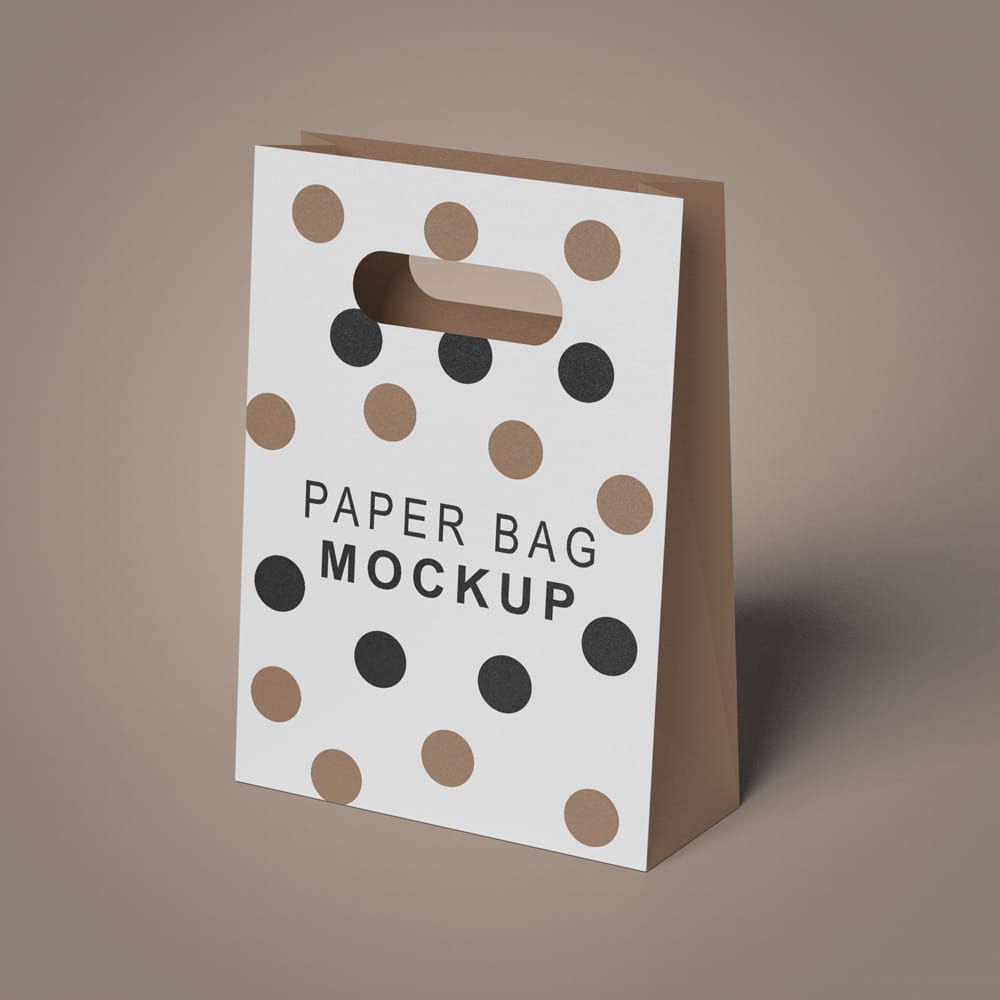 Free Realistic Paper Bag Mockup Template PSD