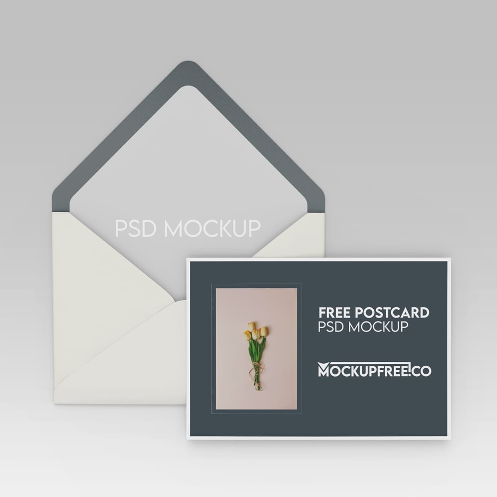 Free Realistic Postcard Mockup PSD