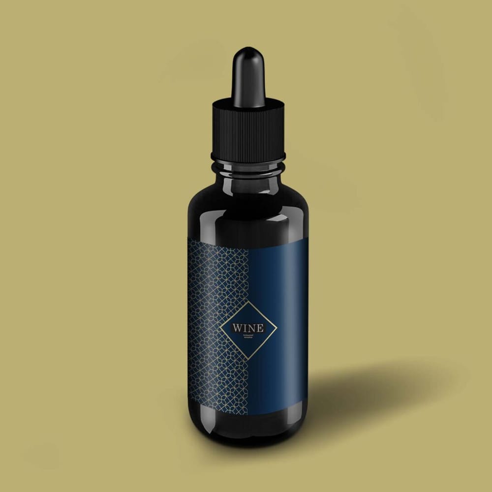 Free Shine CBD Dropper Bottle Mockup PSD