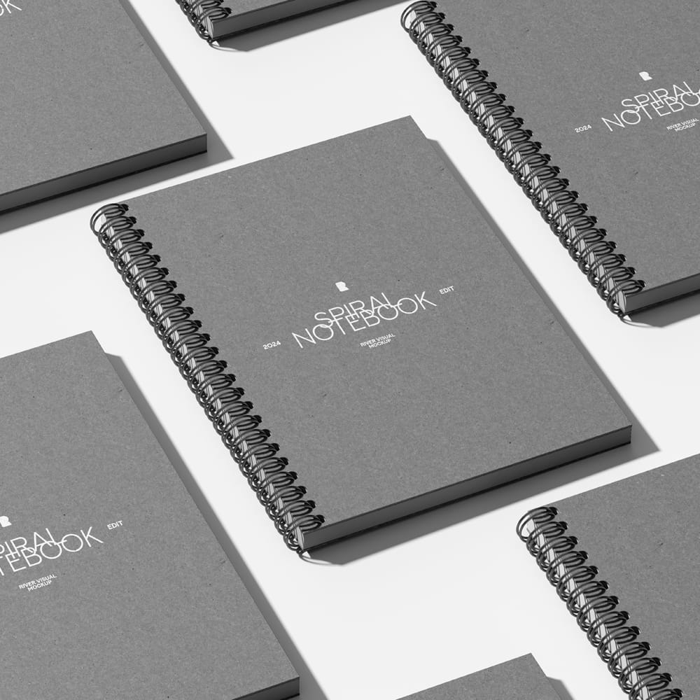 Free Spiral Note Book Mockup PSD