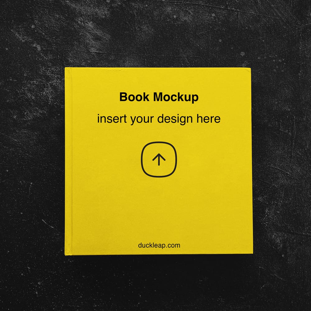 Free Square Book Cover Mockup Template PSD