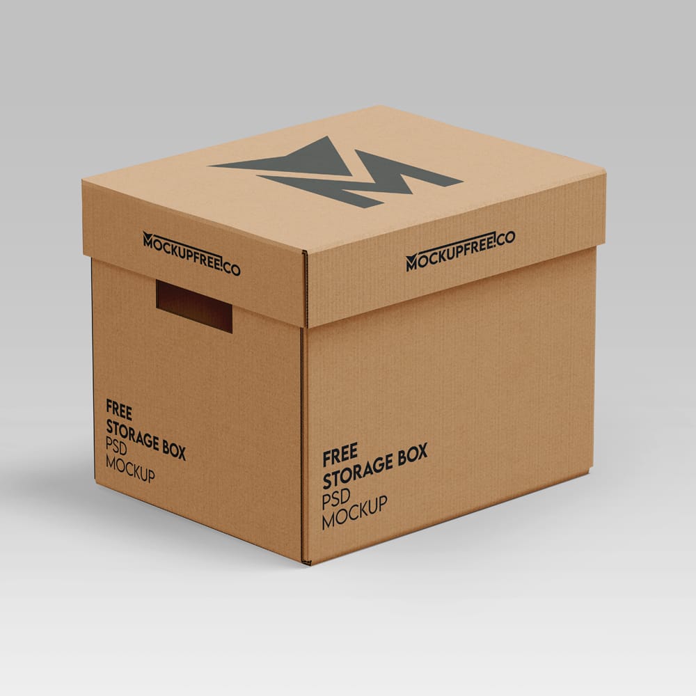 Free Storage Box Mockup PSD