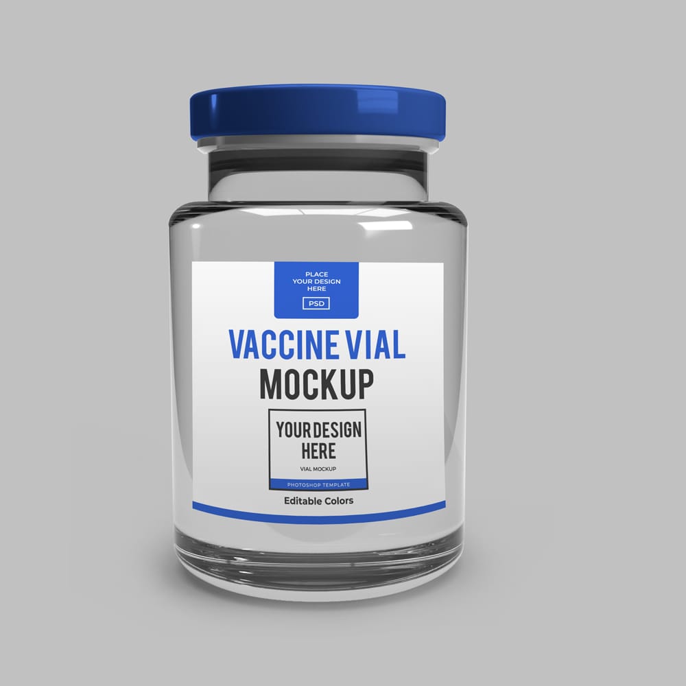 Free Vaccine Vial Mockup Template Set PSD