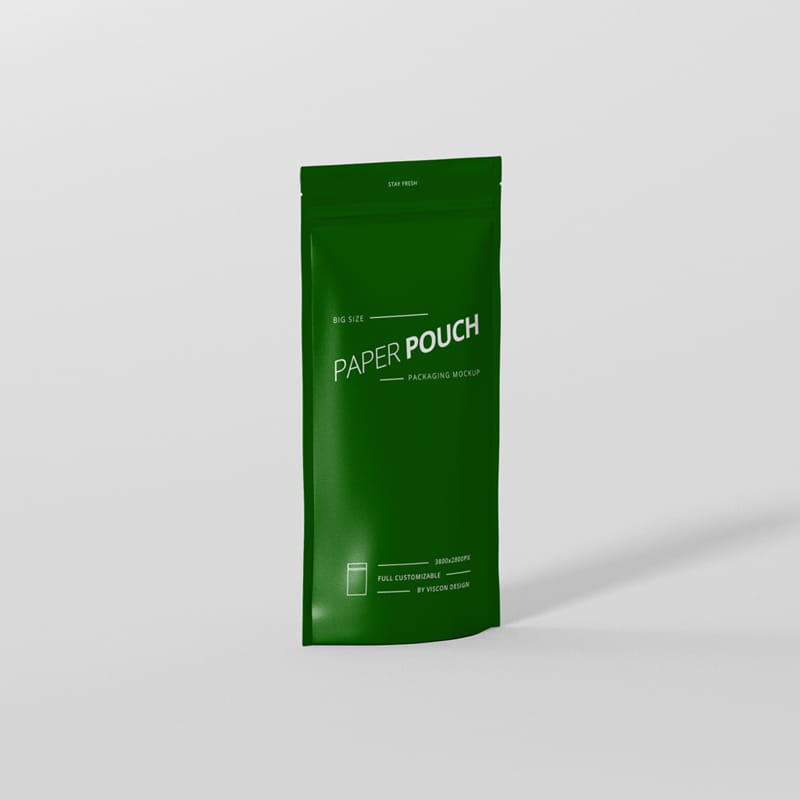 Front Paper Pouch Mockup PSD