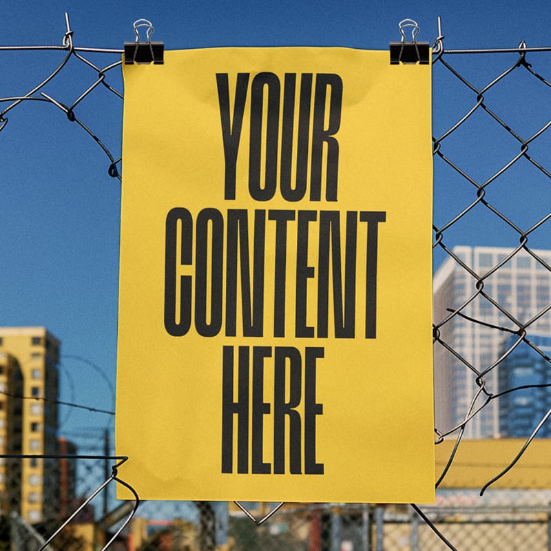 Grunge Urbanistic Poster Mockup PSD