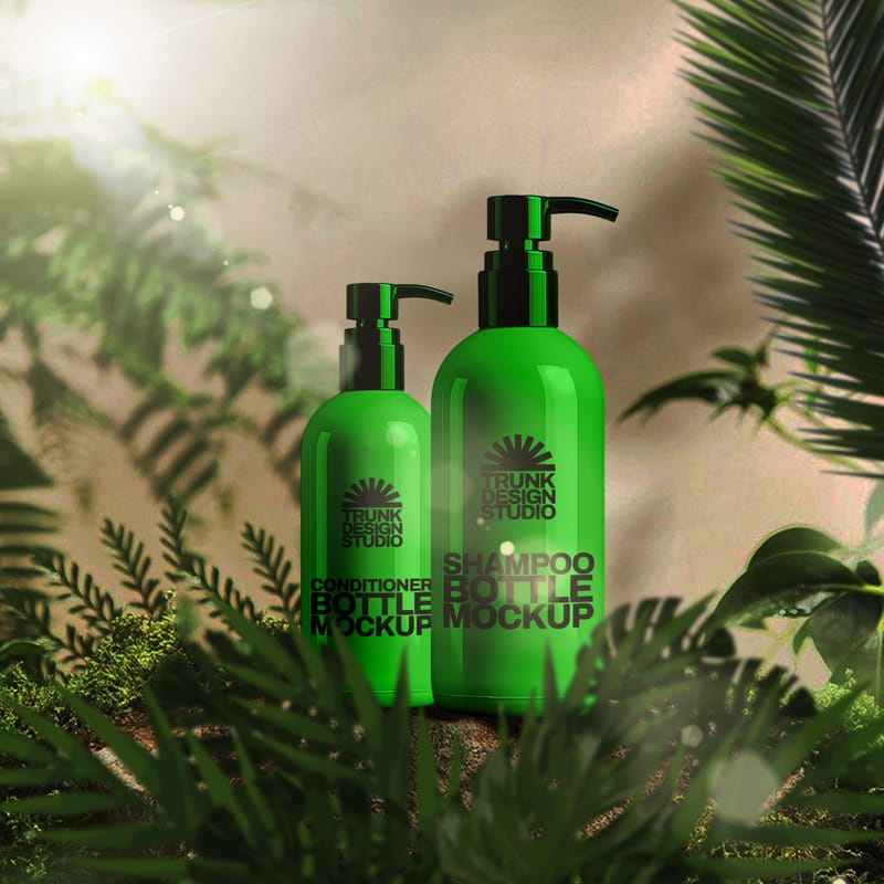 Hair Care Scenery Mockup PSD