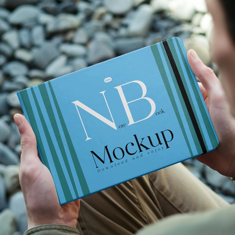 Horizontal Notebook Cover Mockup PSD