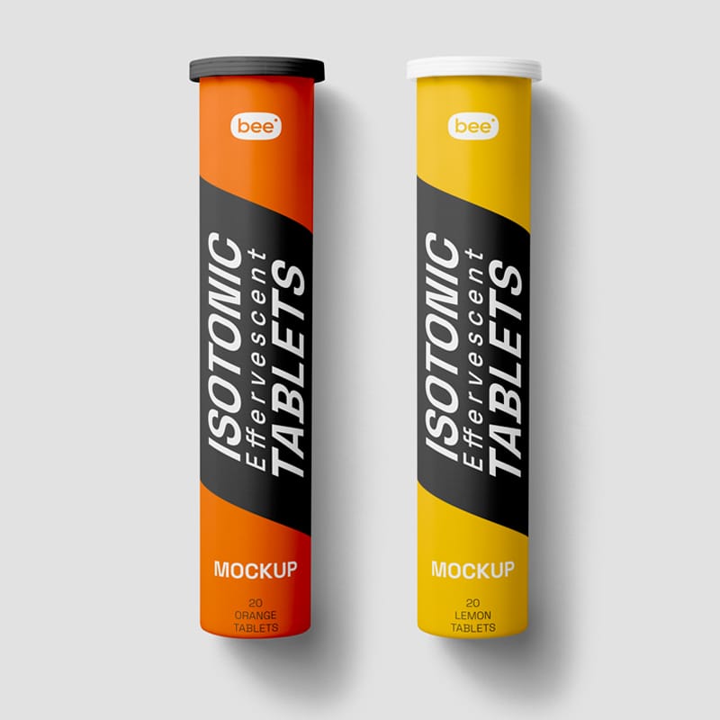 Isotonic Effervescent Bottle Mockups PSD