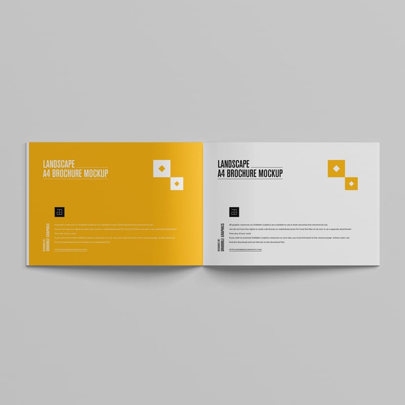 Landscape Open A4 Brochure Mockup PSD