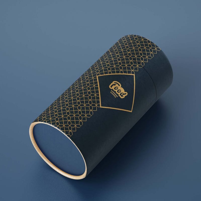 Lay Down Paper Tube Mockup PSD