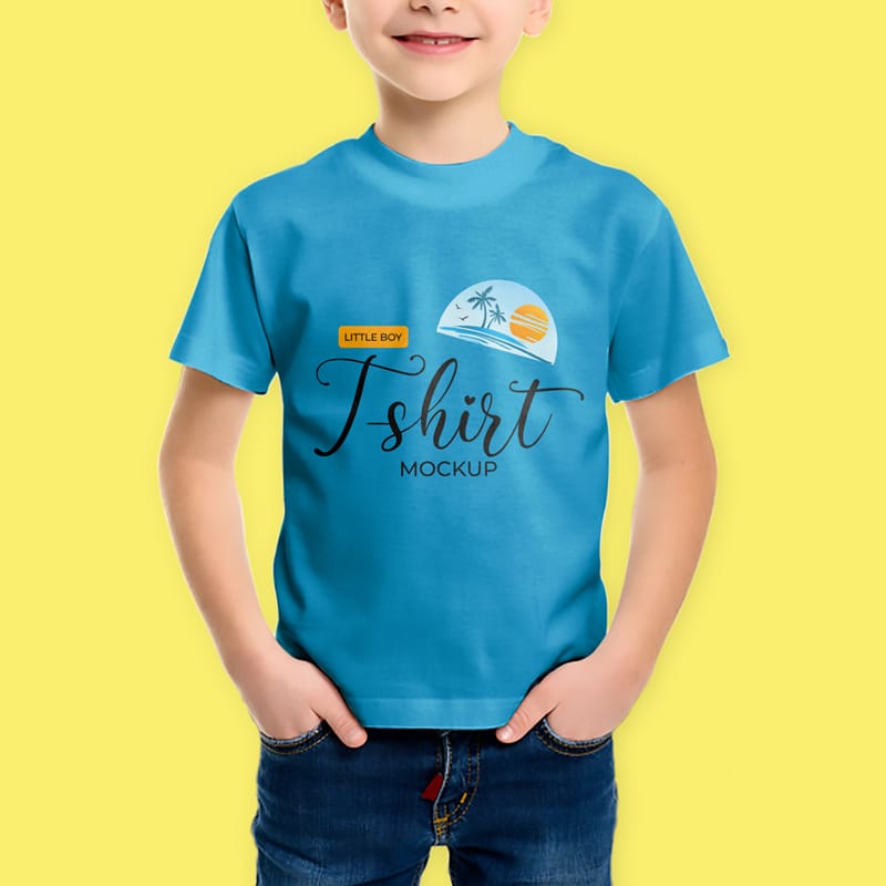 Little Boy T-Shirt Mockup PSD