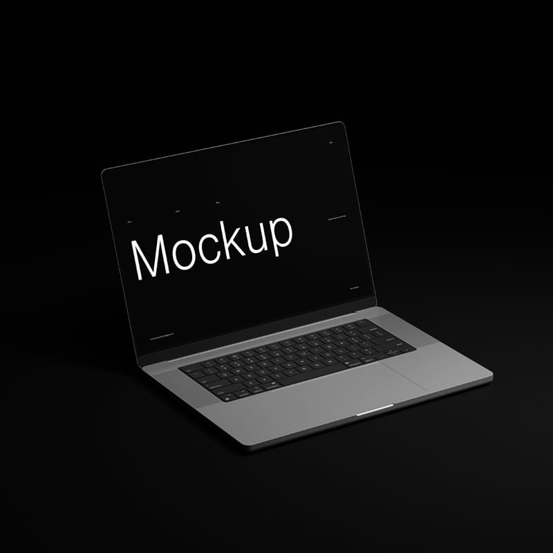 Macbook Pro Dark Mockup PSD