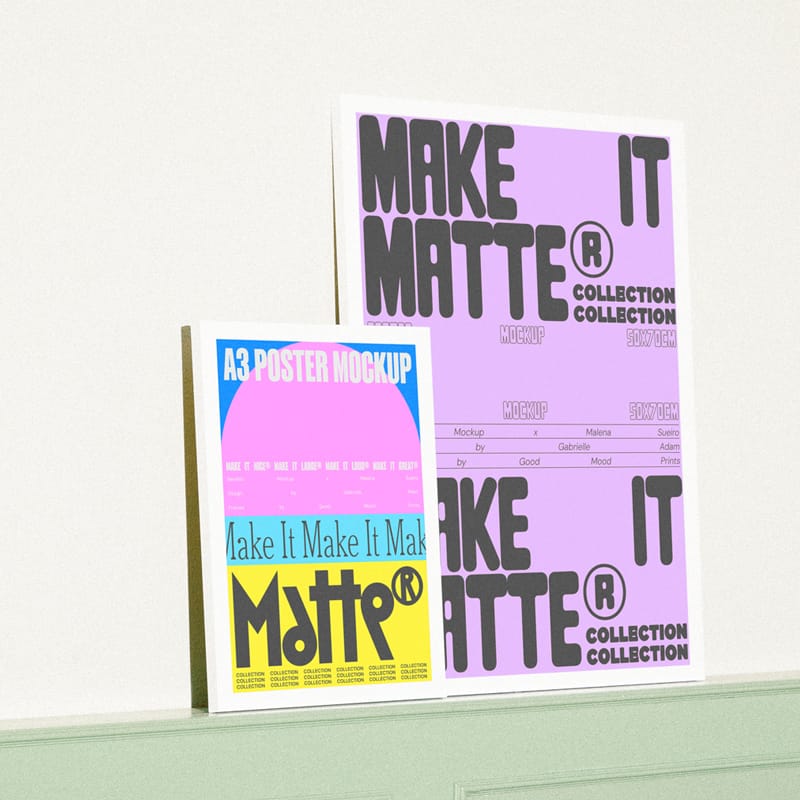 Modern and Sleek Poster Mockup PSD