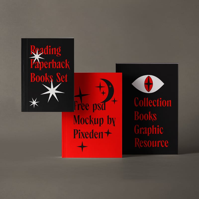 Free Paperback Book Mockup Set PSD