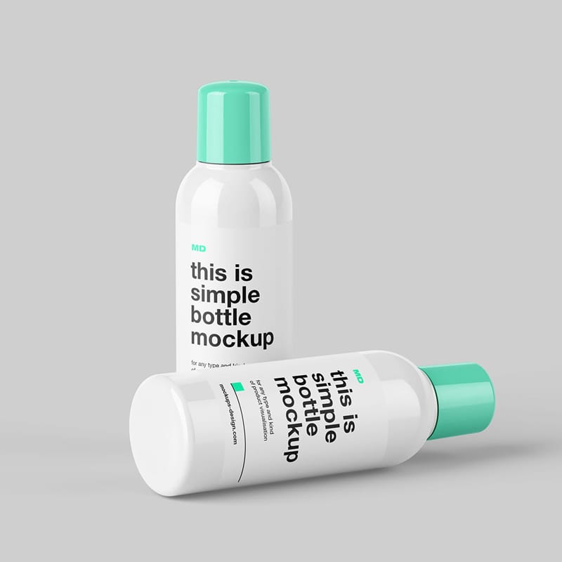 Plastic Bottle with Round Screwcap Mockup PSD