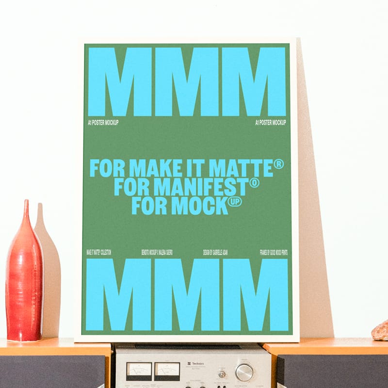 Poster Table Mockup PSD