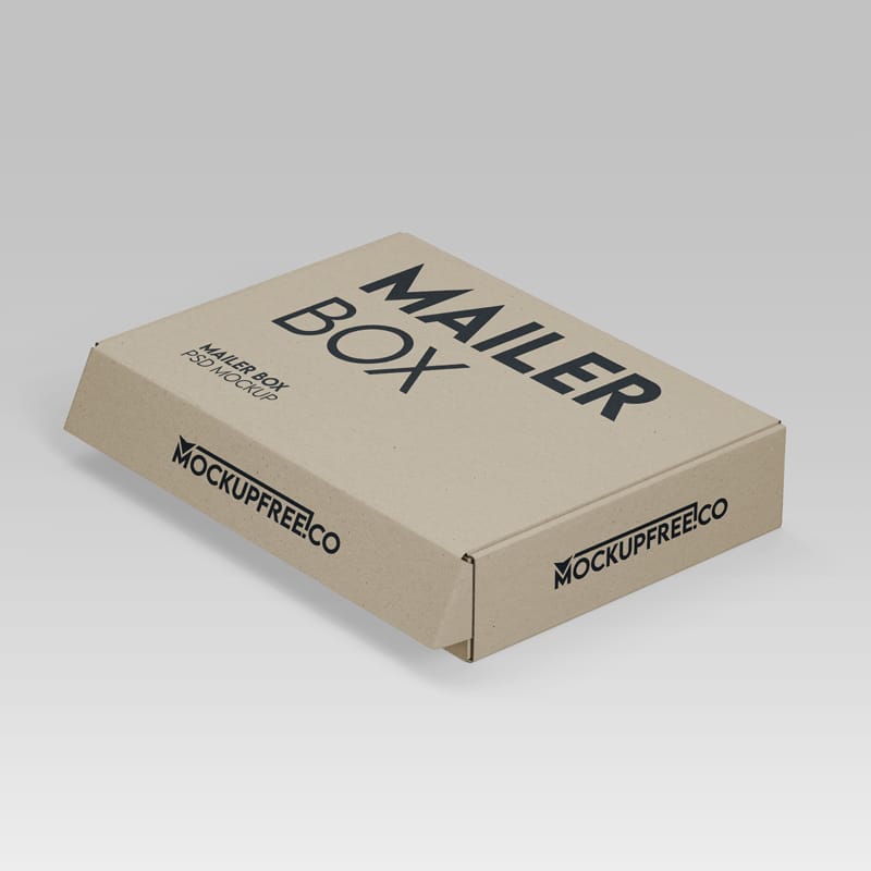 Realistic Mailer Box Mockup PSD