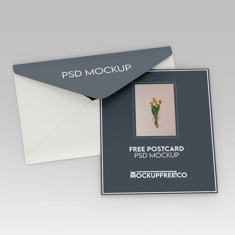 Realistic Postcard Mockup PSD