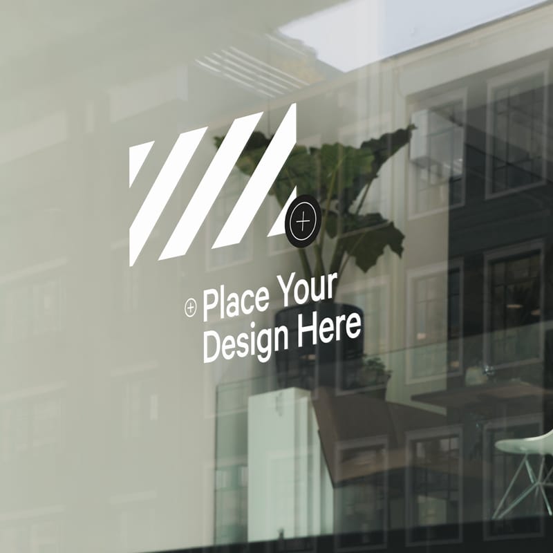 Retail Window Sticker Mockup PSD