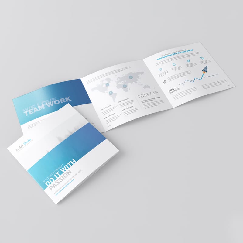 Square 3-Fold Brochure Mockup PSD