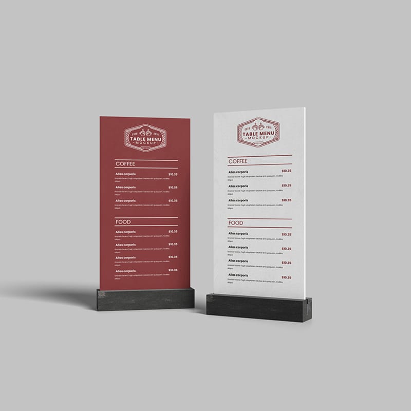 Tent Menu Mockup PSD