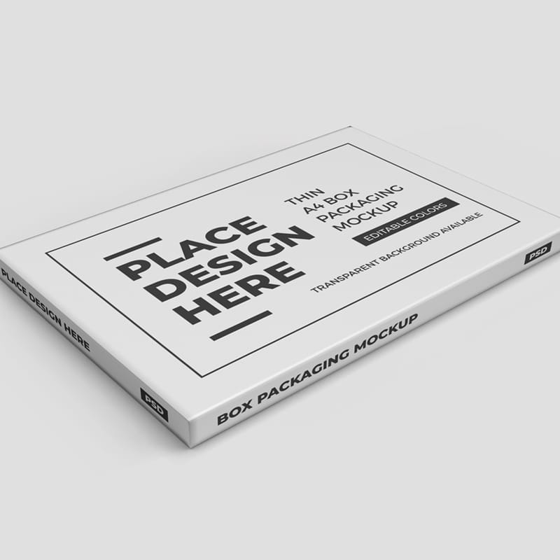 Thin Box Packaging Mockup Template PSD