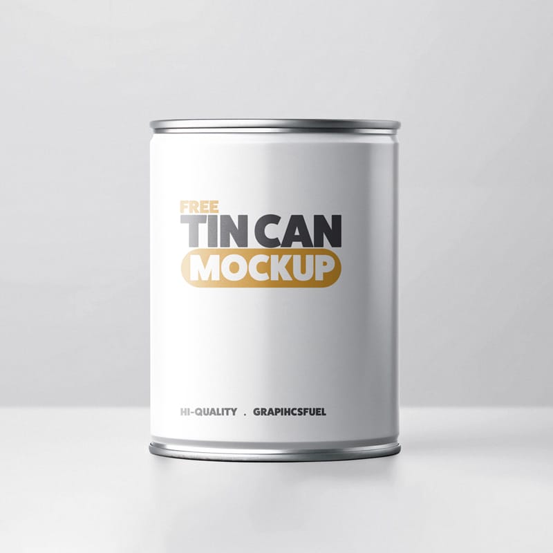 Tin Can Packaging Mockup Template PSD