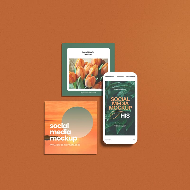 Top View Social Media Mockup PSD