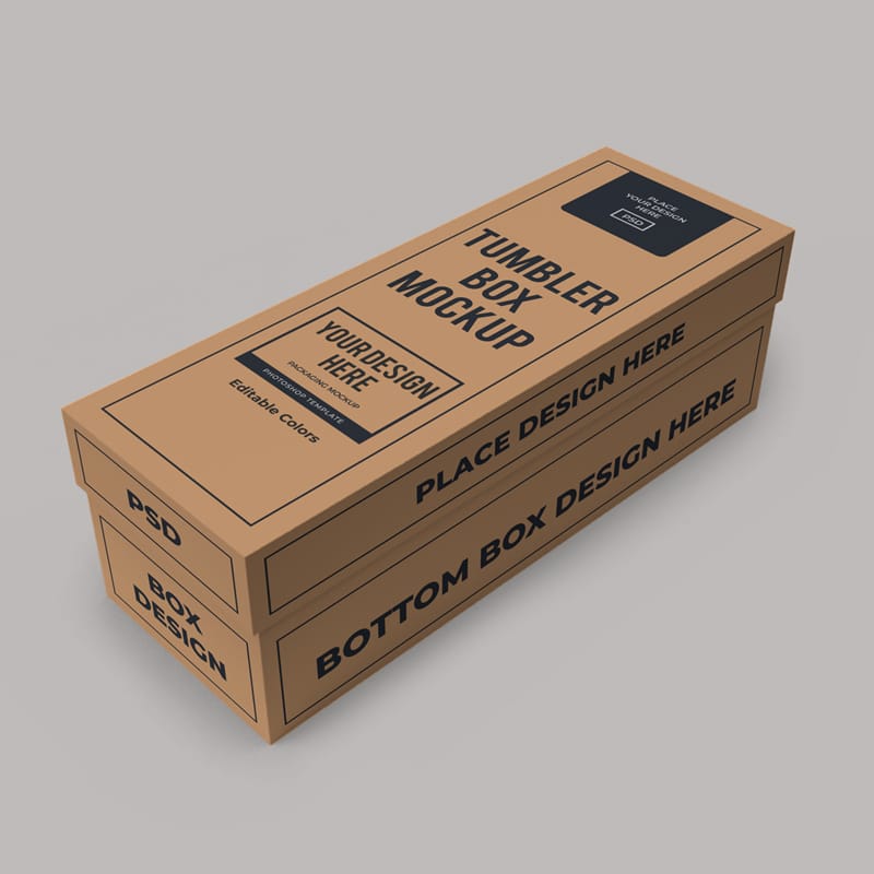 Tumbler Box Mockup Template PSD