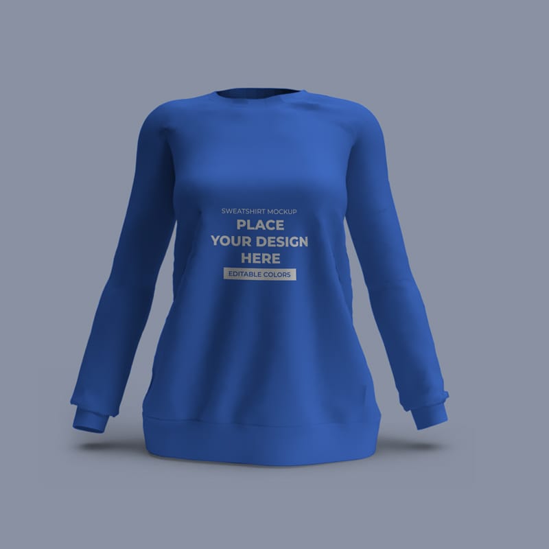 Women Sweatshirt Mockup Template PSD
