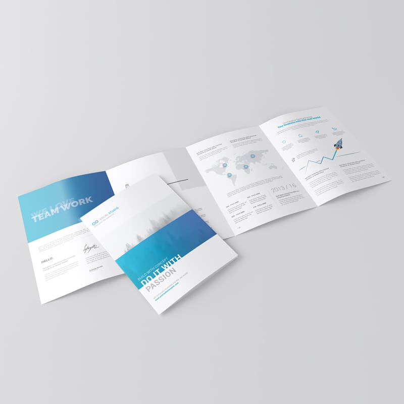 A4 4-Fold Brochure Mockup PSD