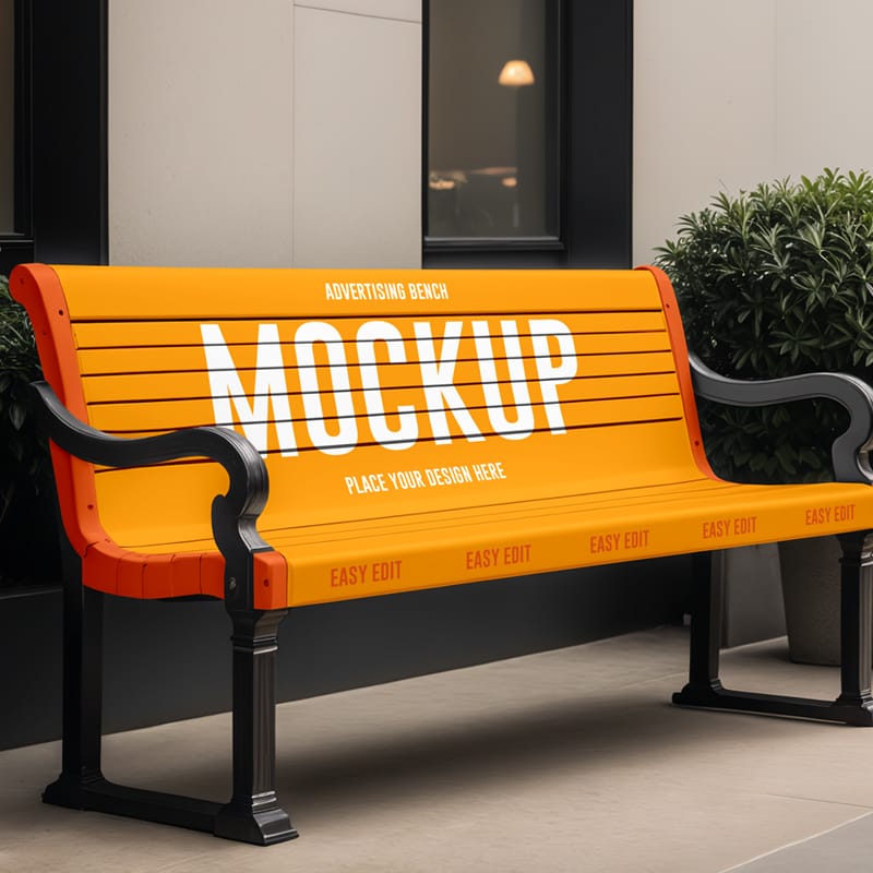 Advertising Bench Mockup PSD