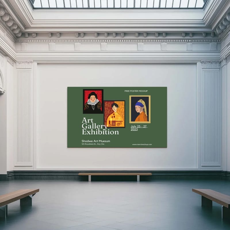 Art Museum Poster Mockup PSD