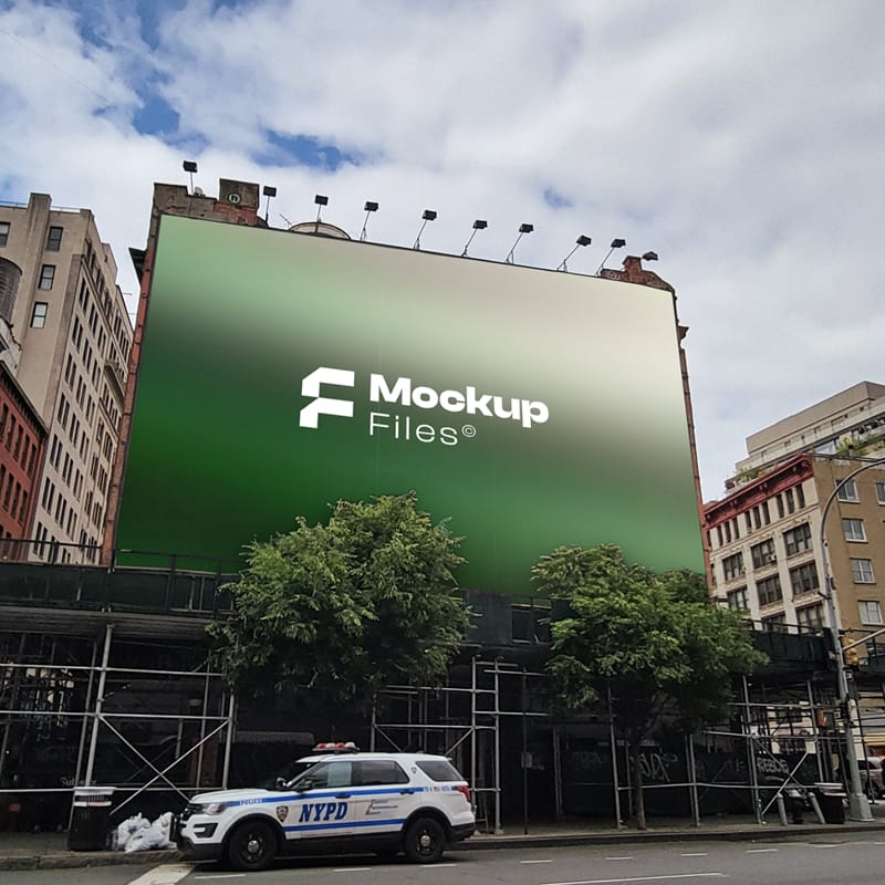 Boston City Billboard Mockup PSD