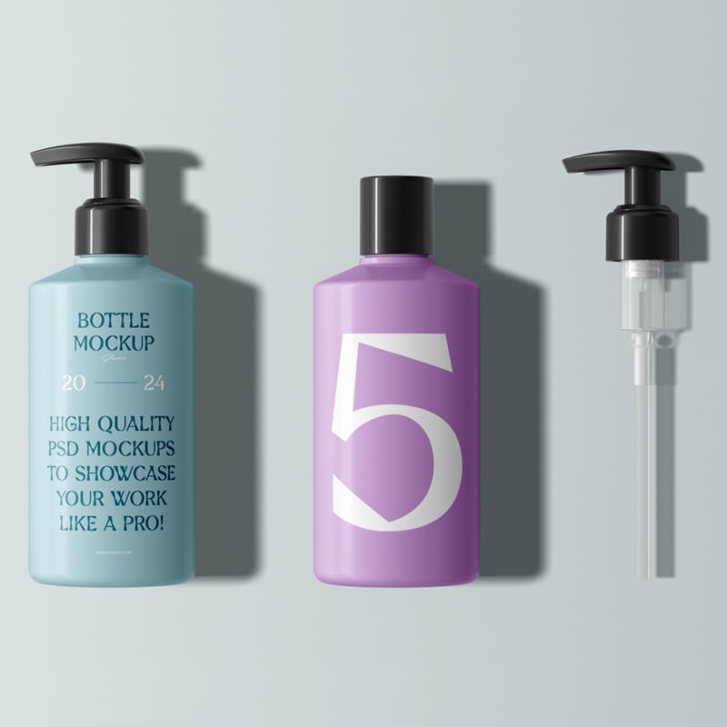 Bottle with Pump Mockups PSD