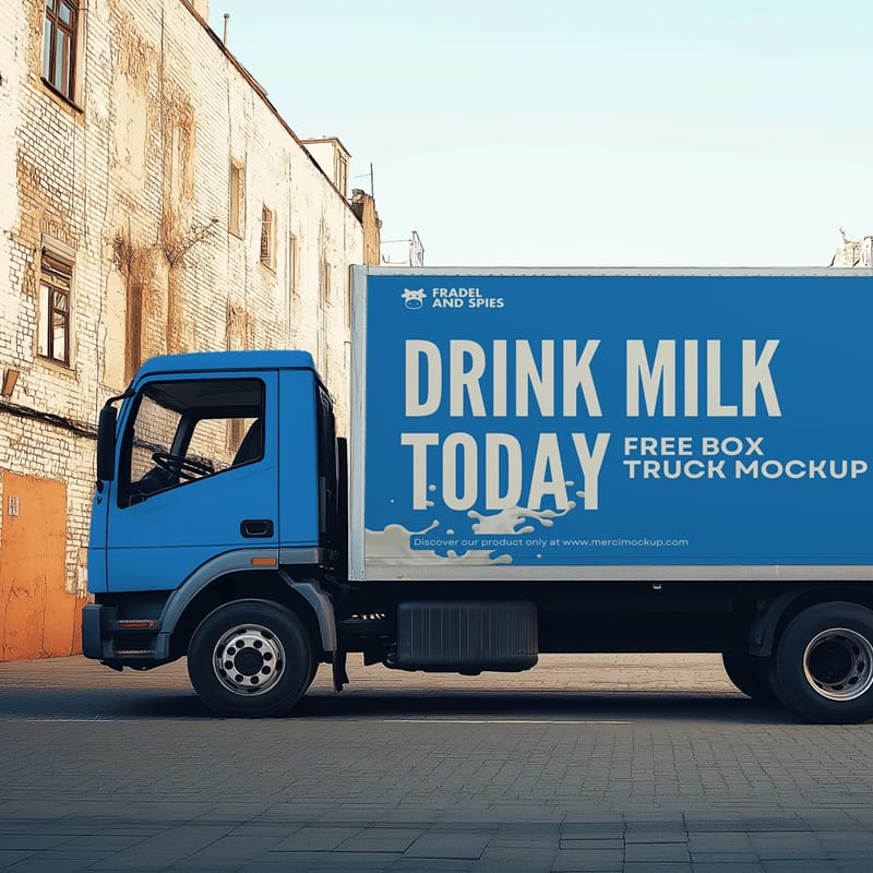 Box Truck Mockup PSD