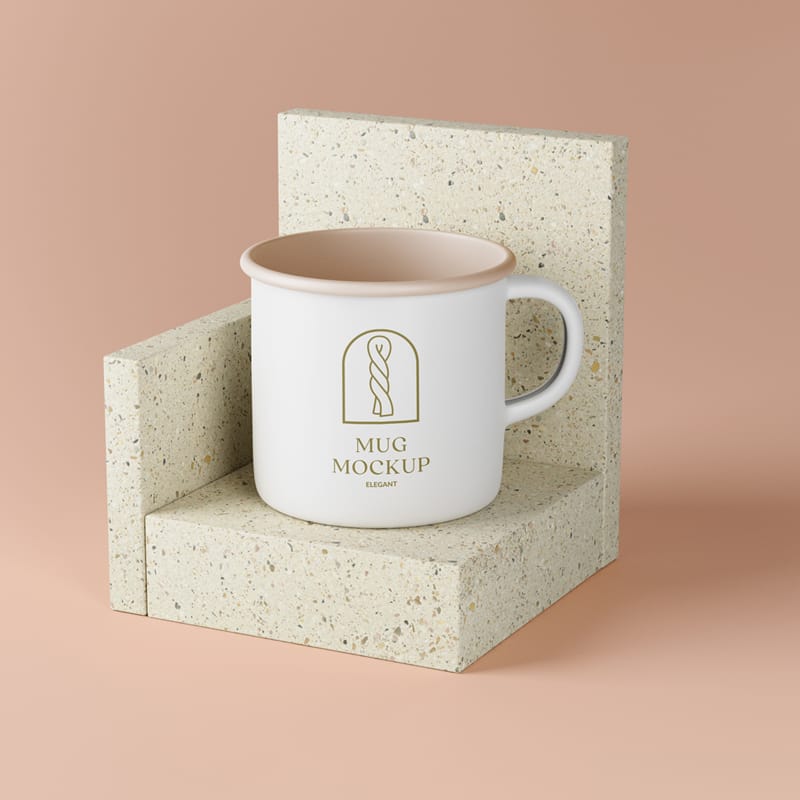 Enamel Mug Mockup Design PSD