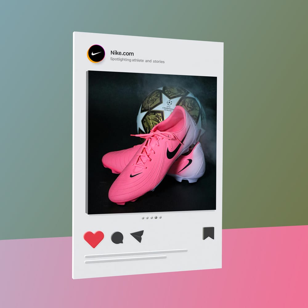 Free 3D Instagram Sponsored Ad Mockup PSD