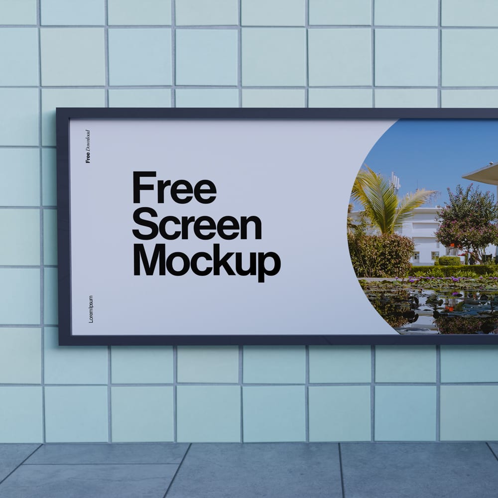 Free Billboard Screen Mockup PSD